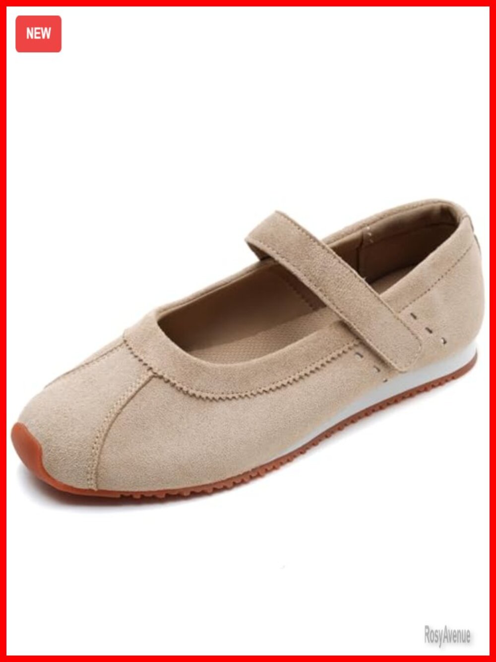 Womens Mary Jane Sneakers Ballet Flats Comfort Slip On Walking Shoes Faux Suede